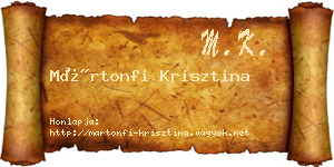 Mártonfi Krisztina névjegykártya